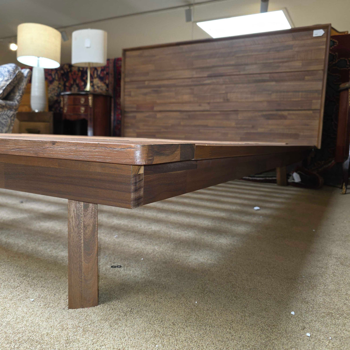 Brushed Pecan Queen Bed Frame