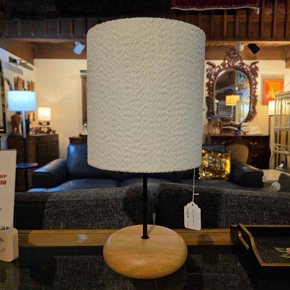 Boucle and Wood Table Lamp