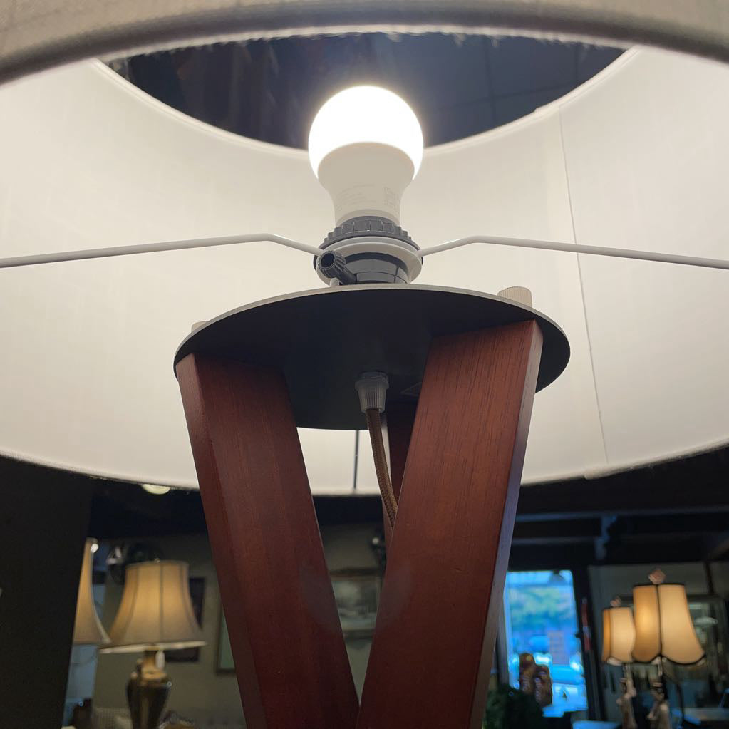 Walnut Tripod Floor Lamp