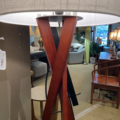 Walnut Tripod Floor Lamp