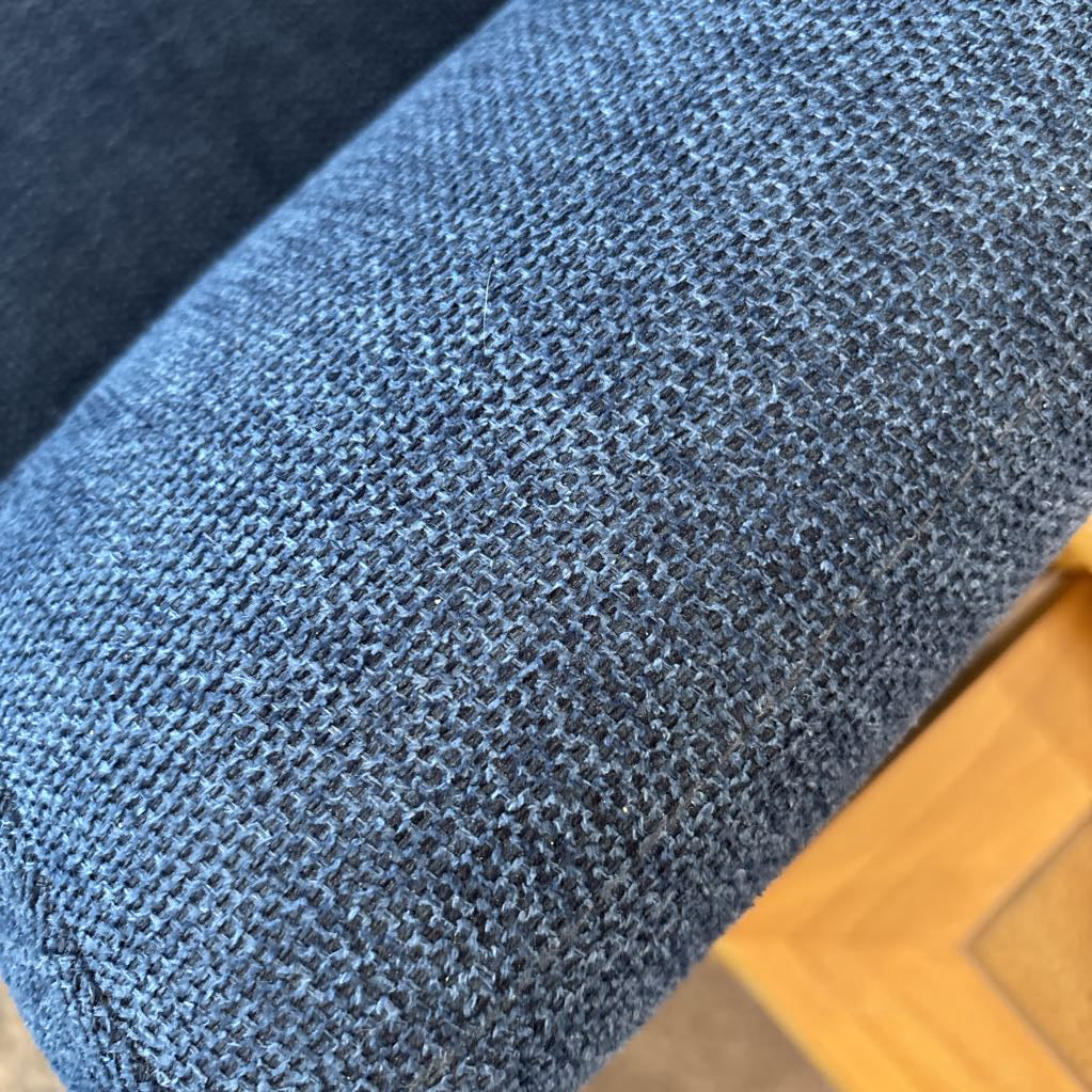 Navy Blue 3 Seater Sofa w/ Brass Legs