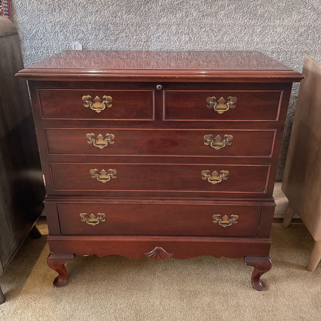 1940's Lane Lift Top Chest of Drawers w/ Cabriole Feet
