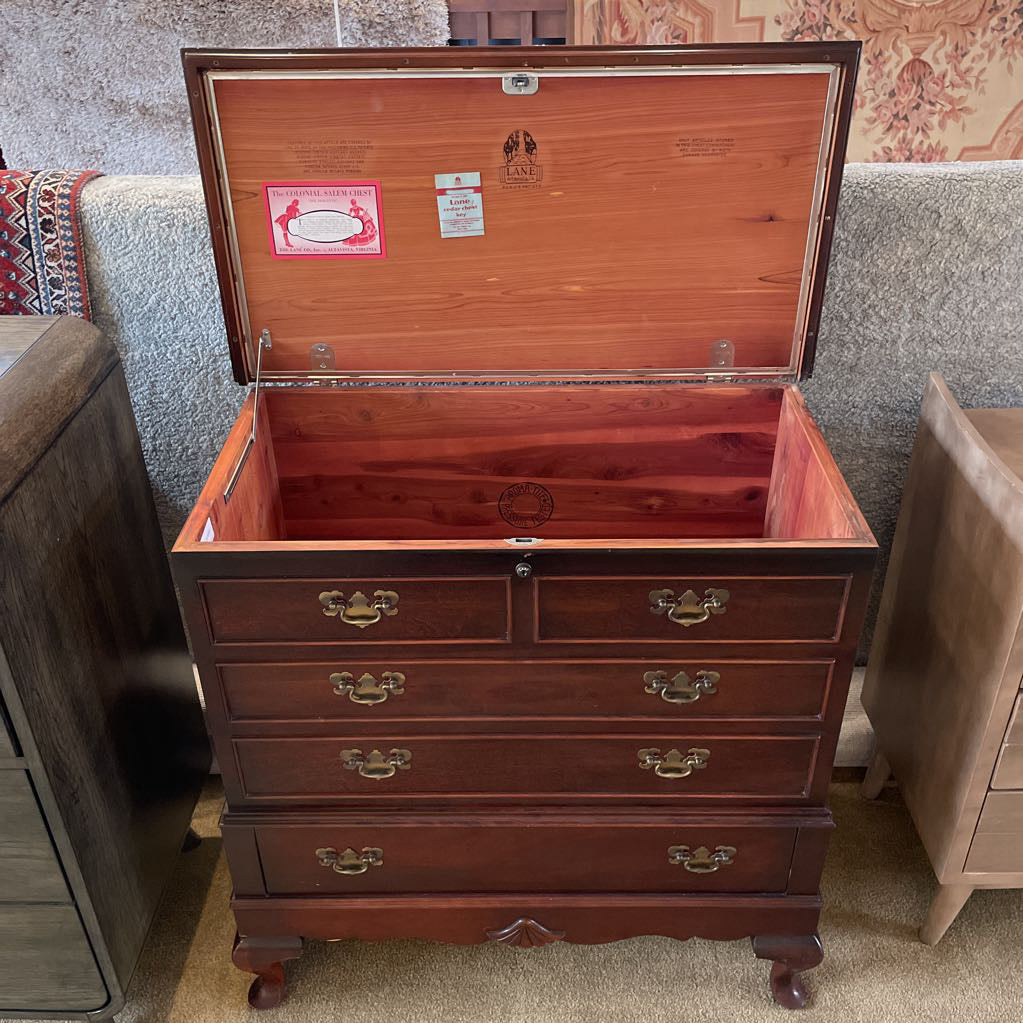 1940's Lane Lift Top Chest of Drawers w/ Cabriole Feet