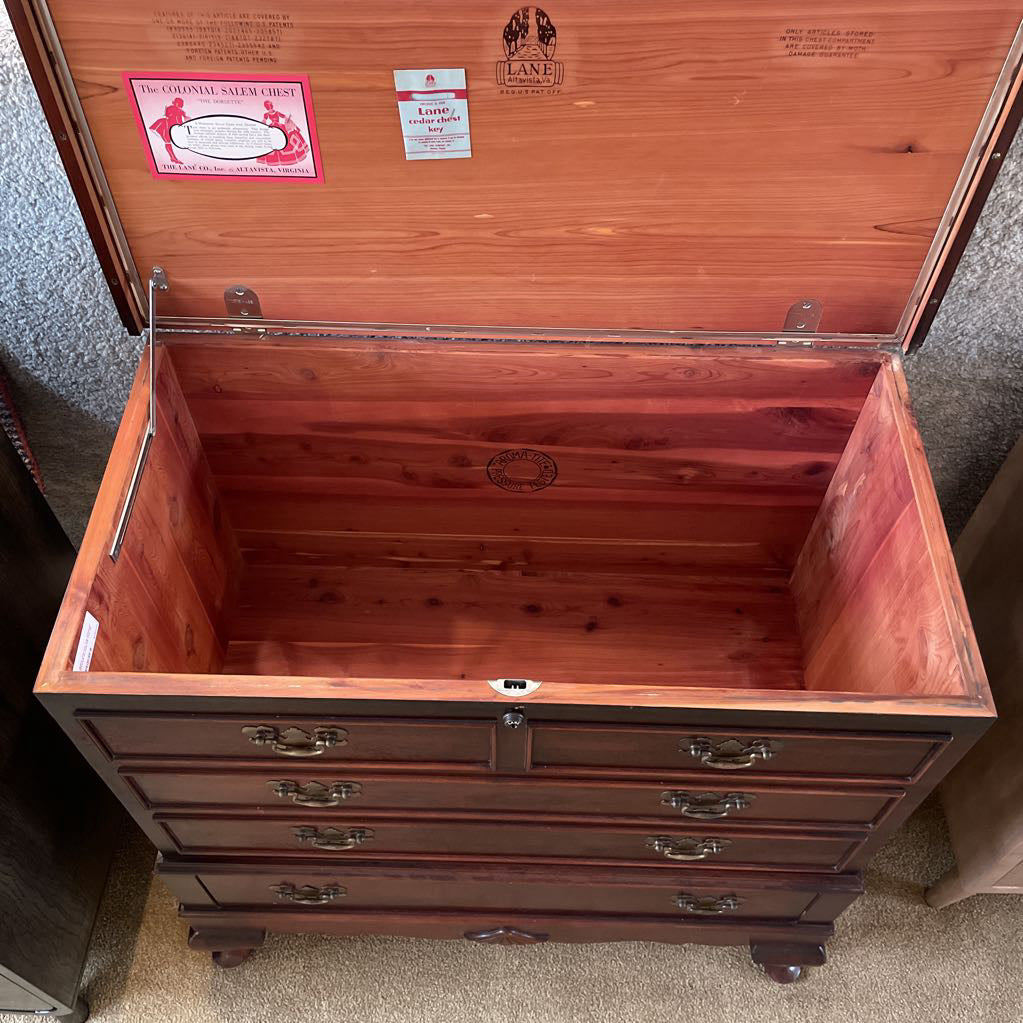 1940's Lane Lift Top Chest of Drawers w/ Cabriole Feet