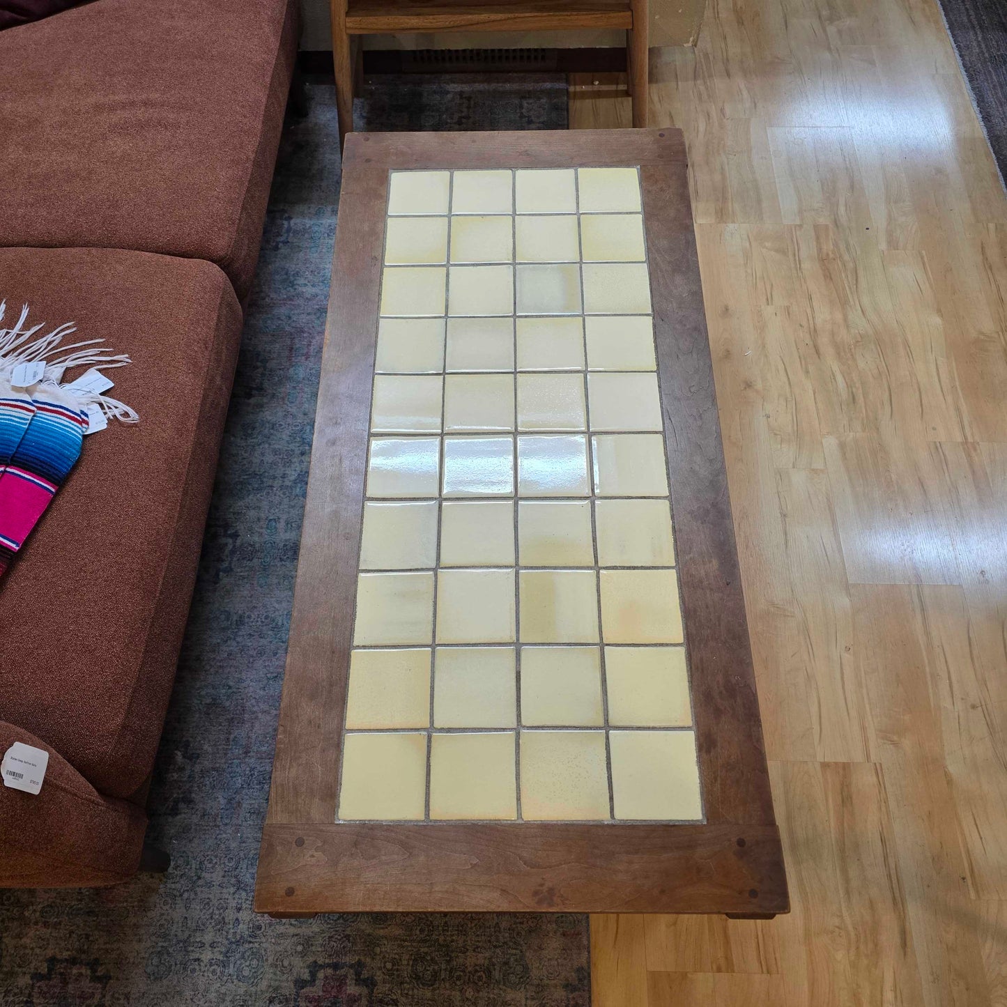 Stickley Mission Style Beige Tile Top Coffee Table