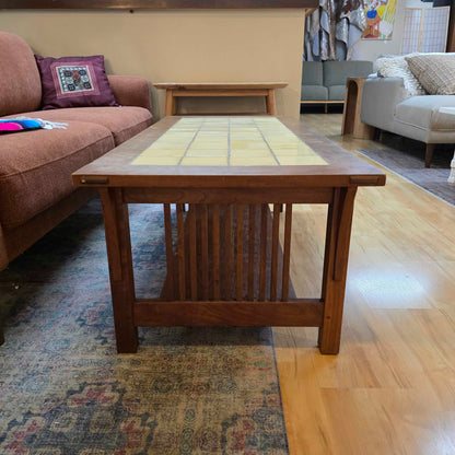Stickley Mission Style Beige Tile Top Coffee Table