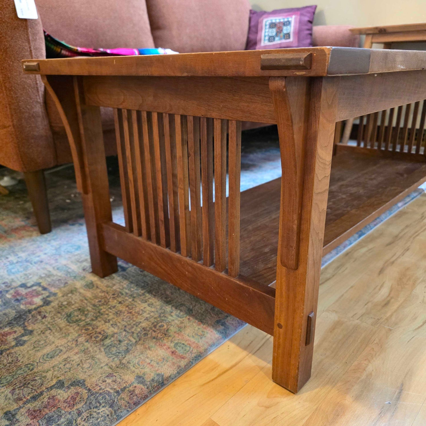 Stickley Mission Style Beige Tile Top Coffee Table