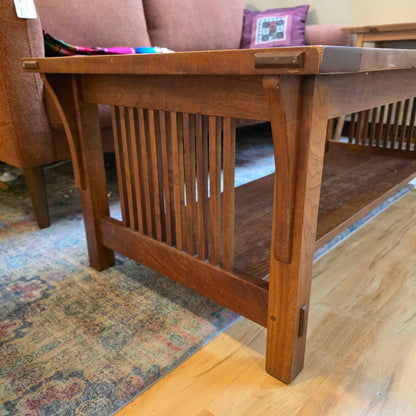 Stickley Mission Style Beige Tile Top Coffee Table