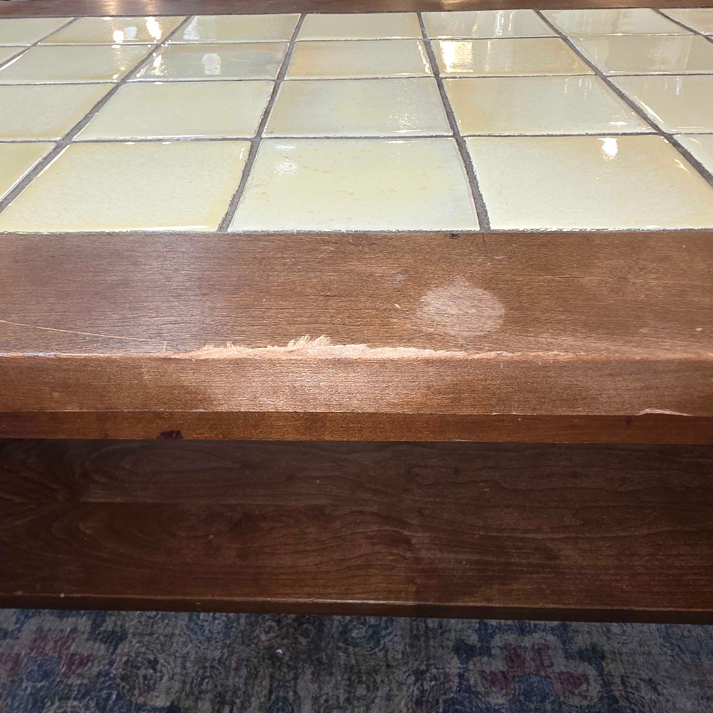 Stickley Mission Style Beige Tile Top Coffee Table