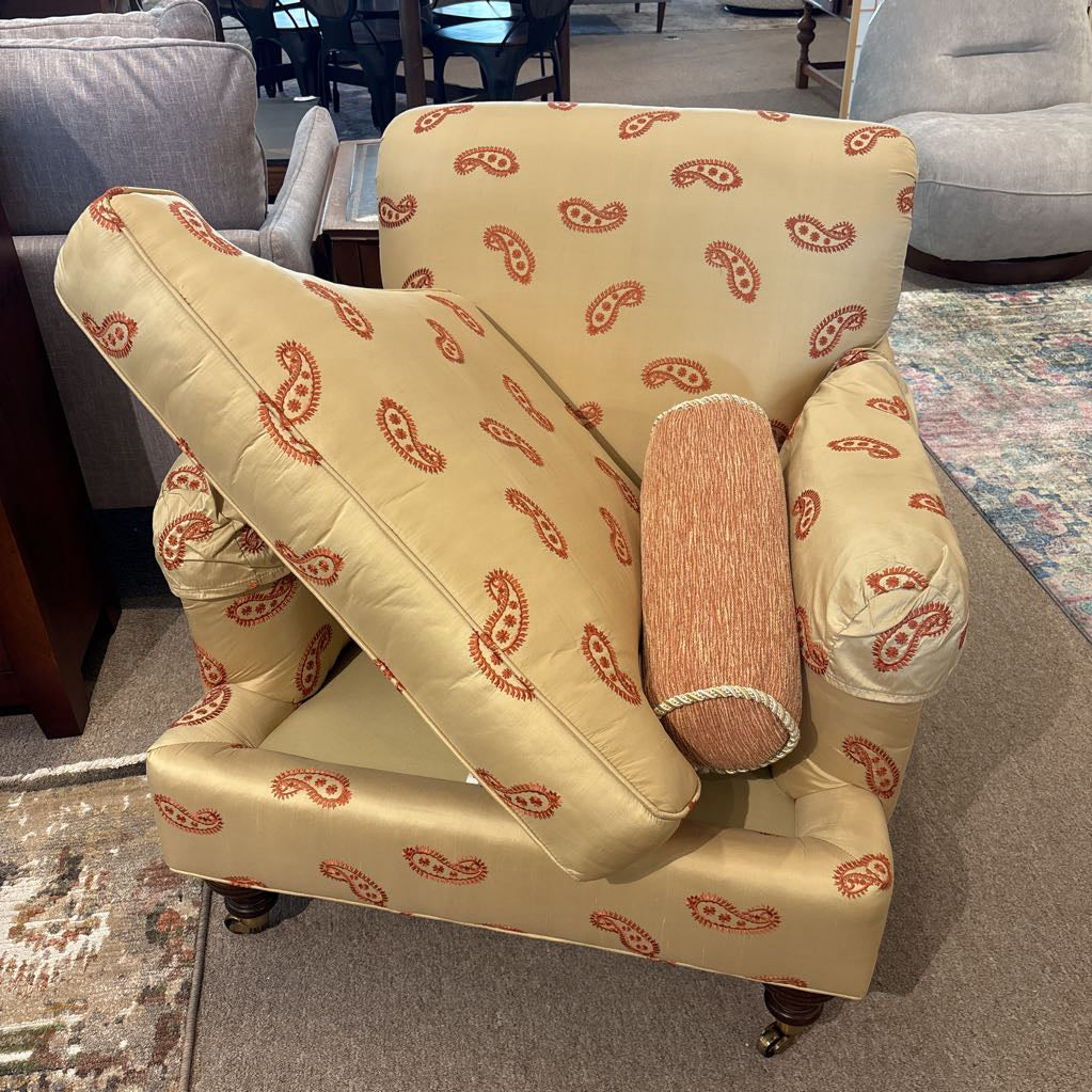 Drexel Heritage Silk Floral Pattern Accent Chair