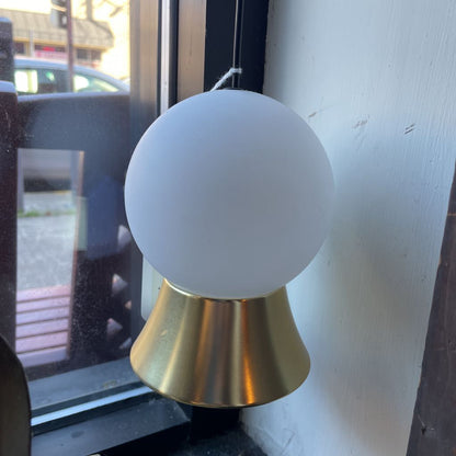 Seed Design White Sphere & Brass Cone Hanging Pendant Lamp