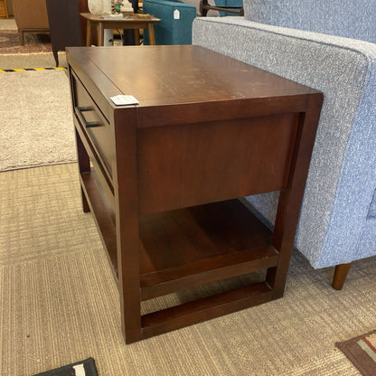 Contemporary Dark Wood Nightstand