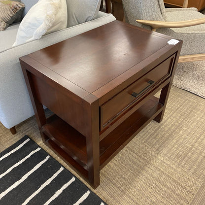 Contemporary Dark Wood Nightstand