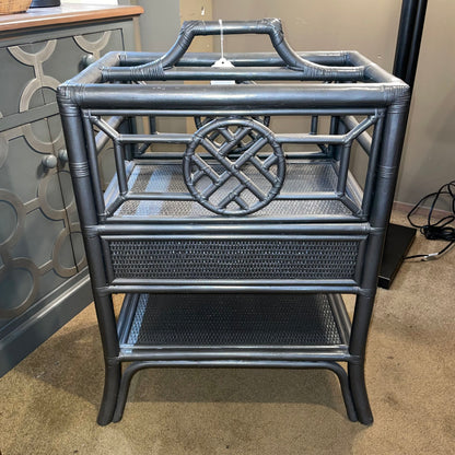 Grey Asian Style One Drawer Side Table