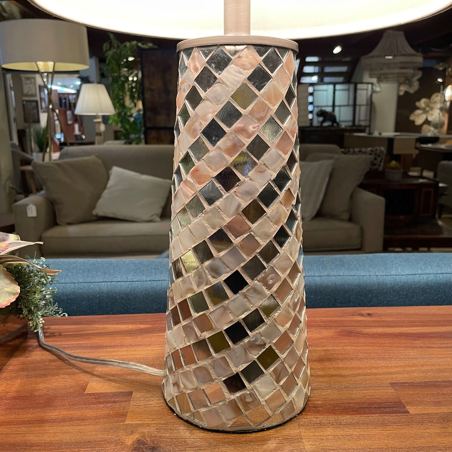 Mirrored Mosaic Table Lamp