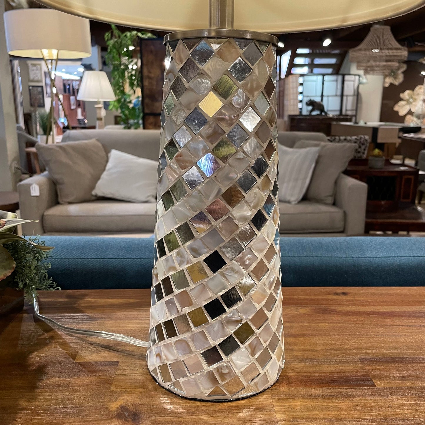 Mirrored Mosaic Table Lamp