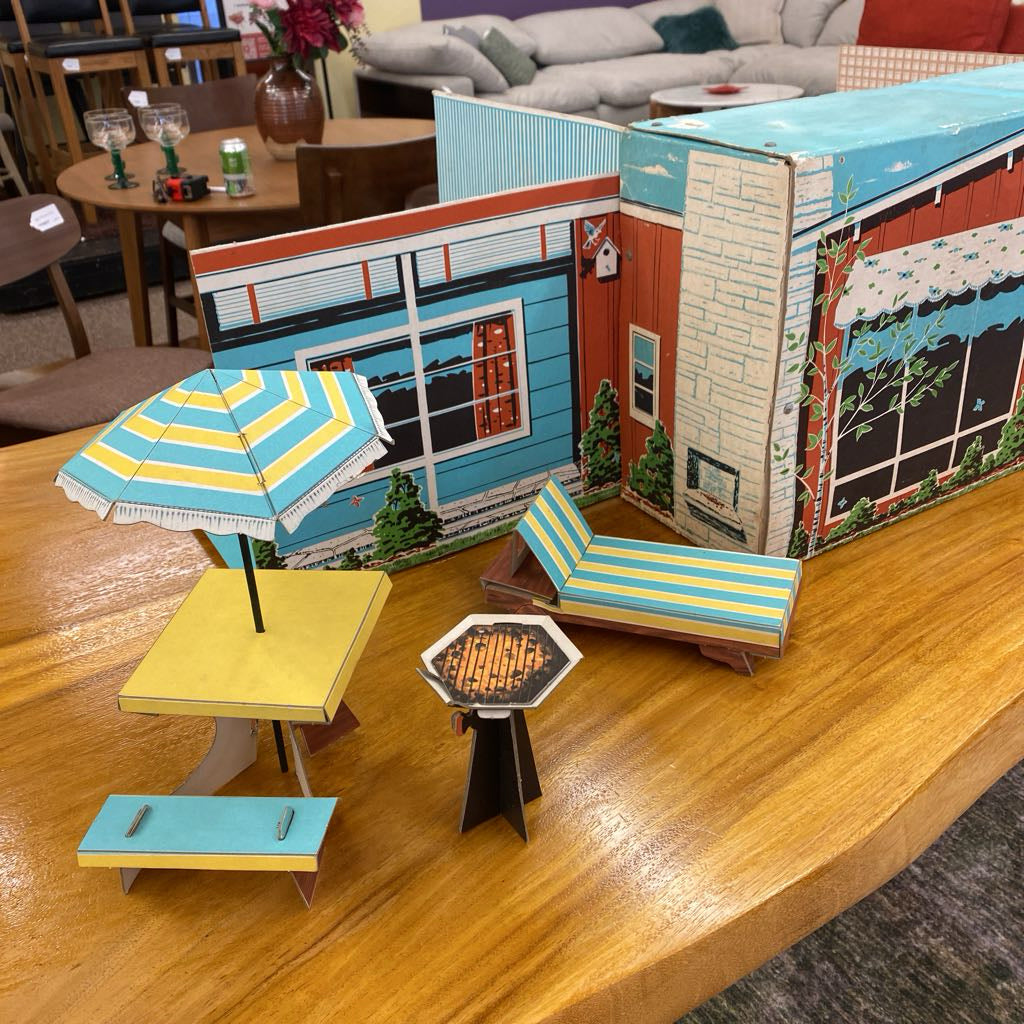 Mid Century Fold Out Doll House Kit (AS IS)