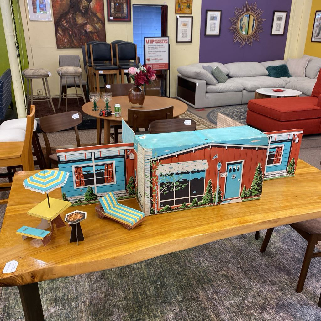 Mid Century Fold Out Doll House Kit (AS IS)