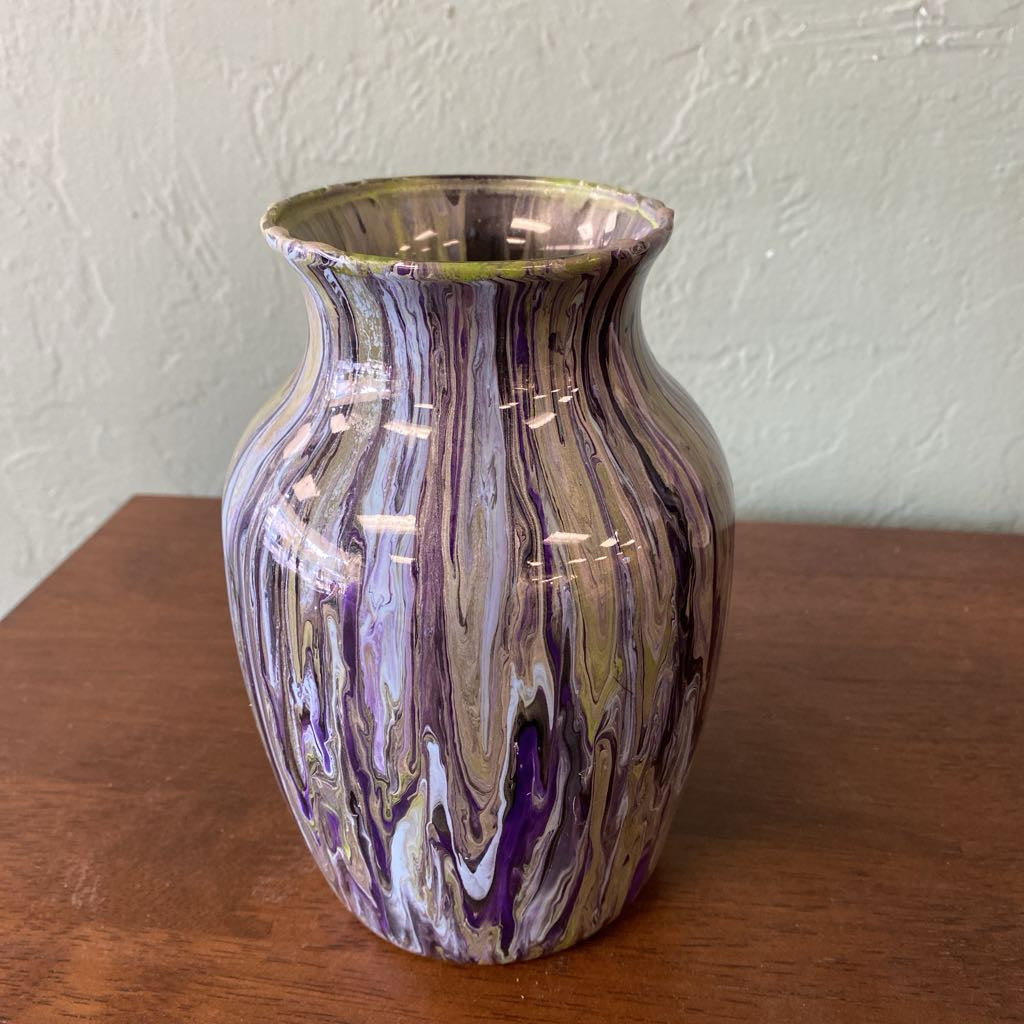 Purple Drip Art Glass Vase