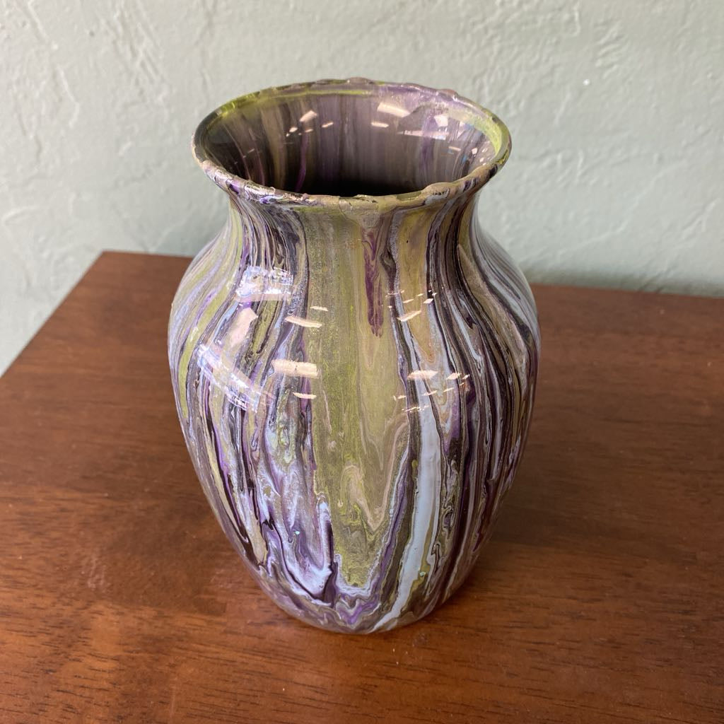 Purple Drip Art Glass Vase