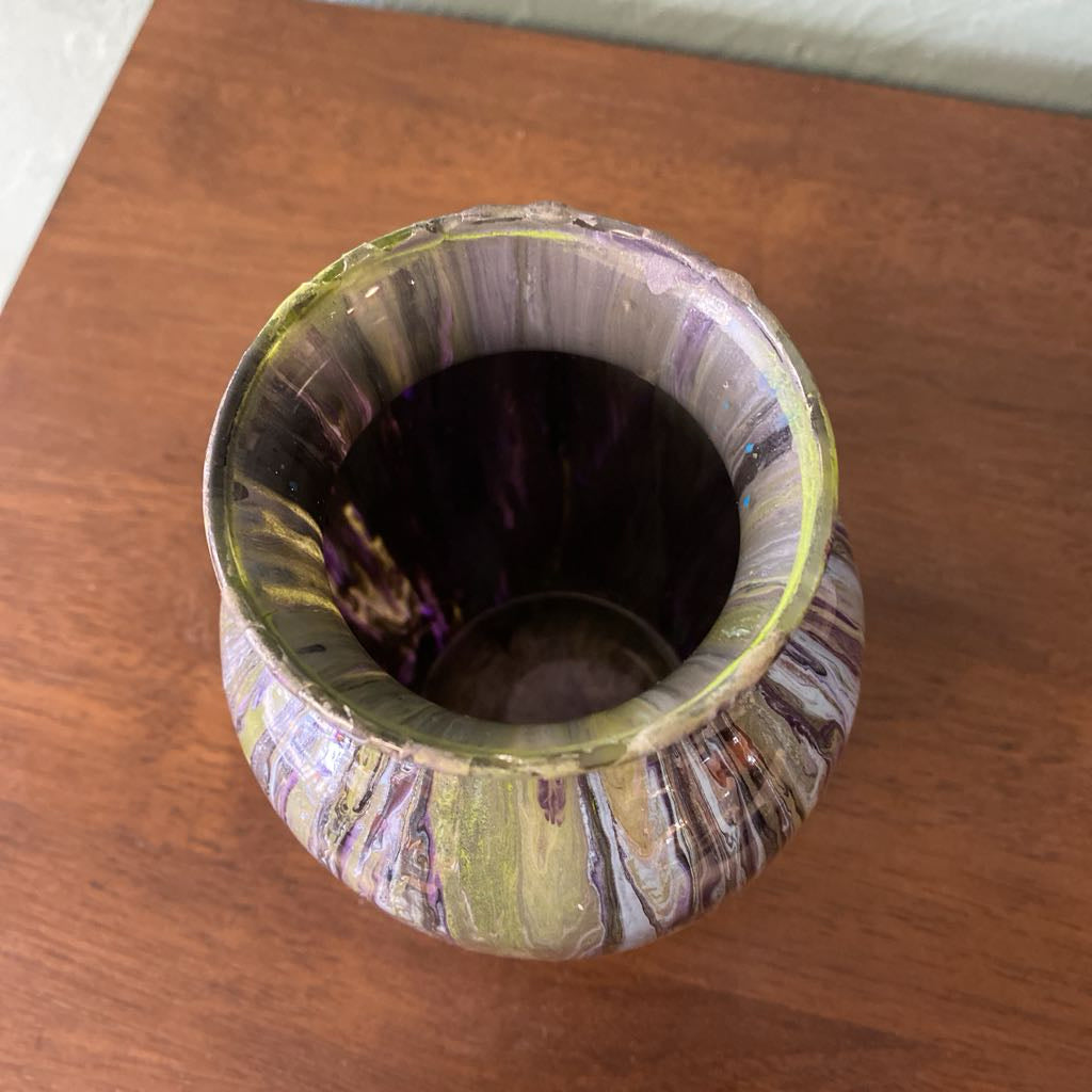 Purple Drip Art Glass Vase