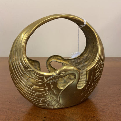 Brass Deco Style Swan Vase