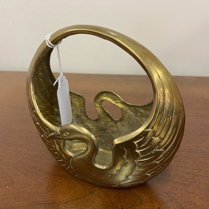 Brass Deco Style Swan Vase