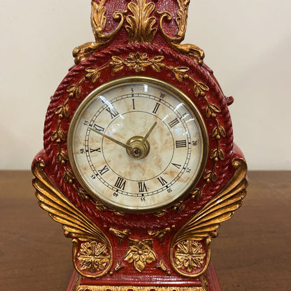 Rococo Repro Red Mantle Clock
