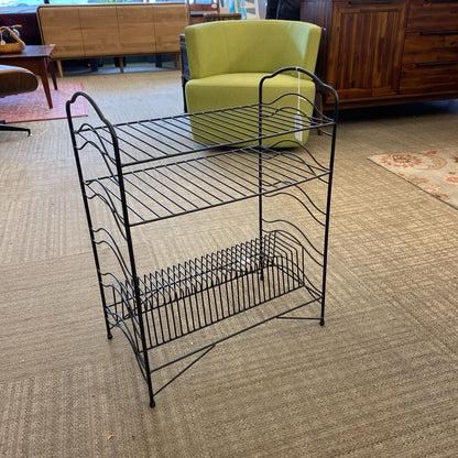 Mid Century Black Wire Record Player Stand