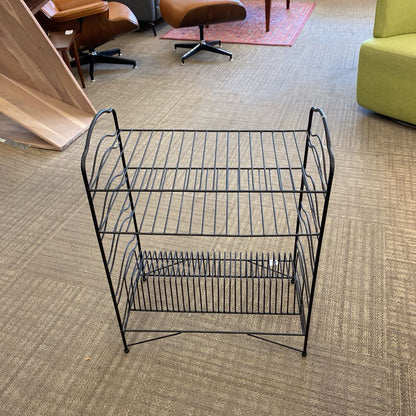 Mid Century Black Wire Record Player Stand