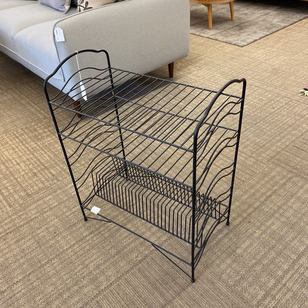 Mid Century Black Wire Record Player Stand