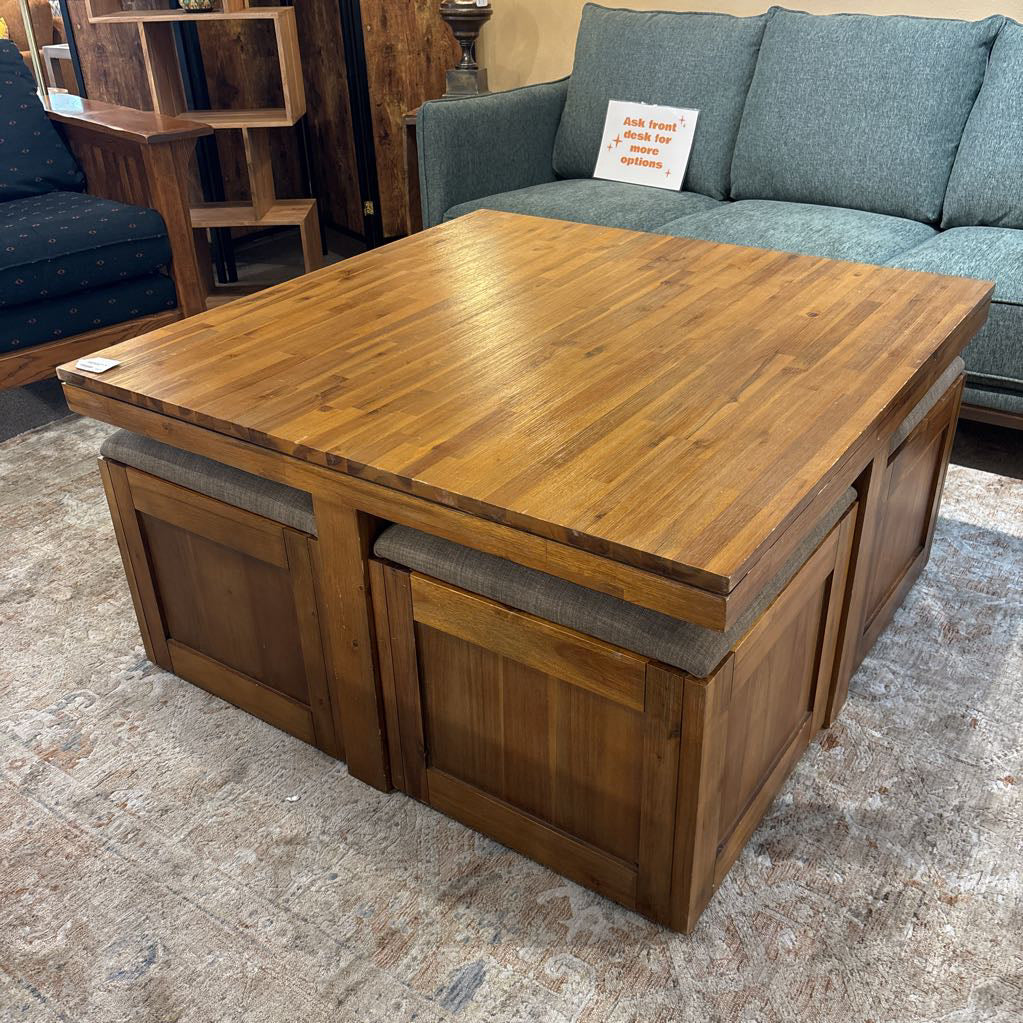 Broadernest 5pc Coffee Table w/ Storage Stools