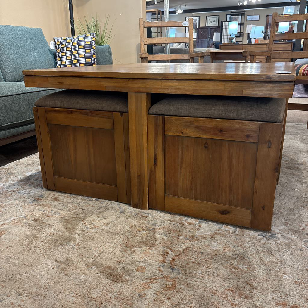 Broadernest 5pc Coffee Table w/ Storage Stools
