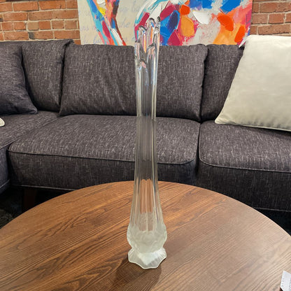 Clear Stretch Glass Vase with Opaque Base/ Portugal