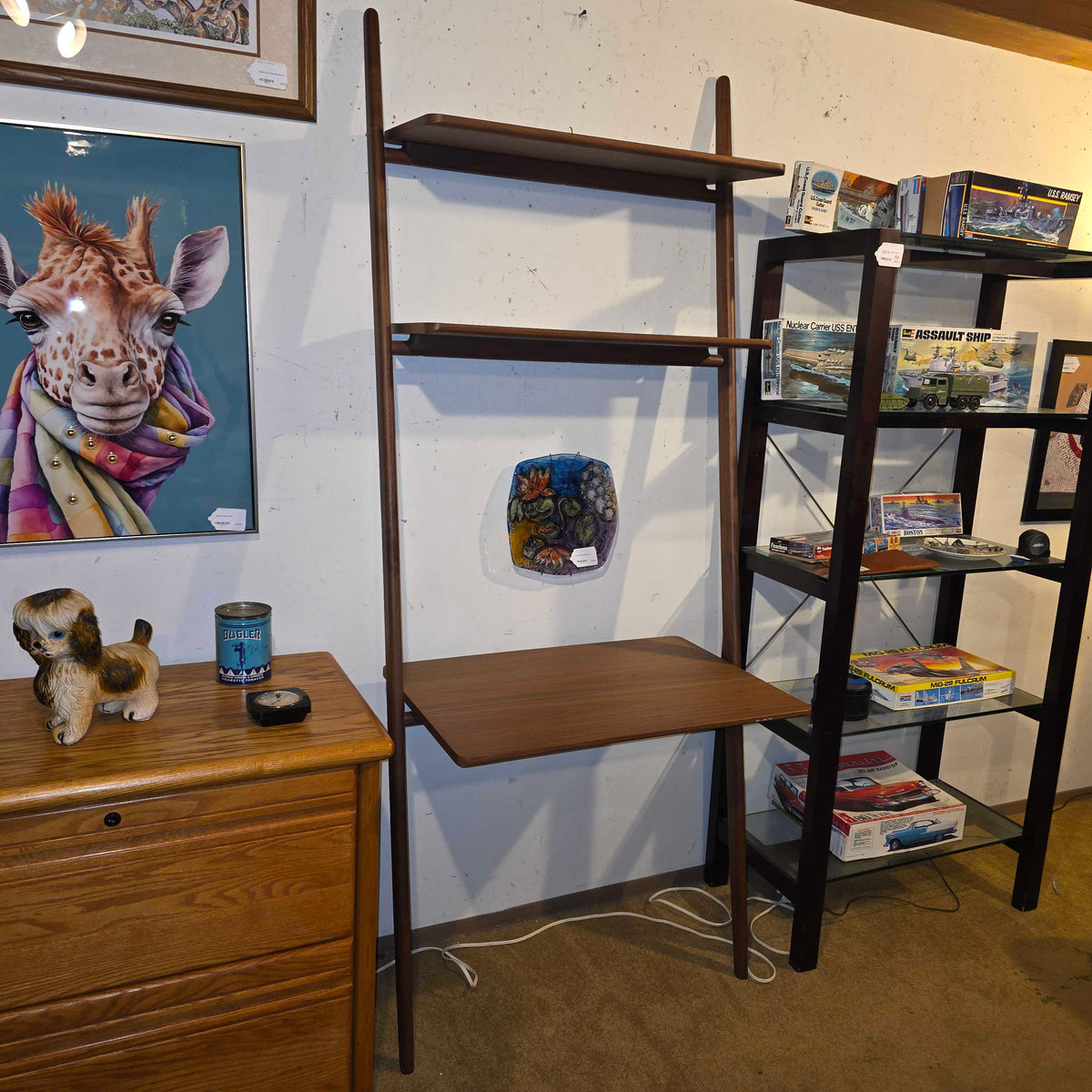 DWR Walnut Folk Ladder Desk/Bookshelf