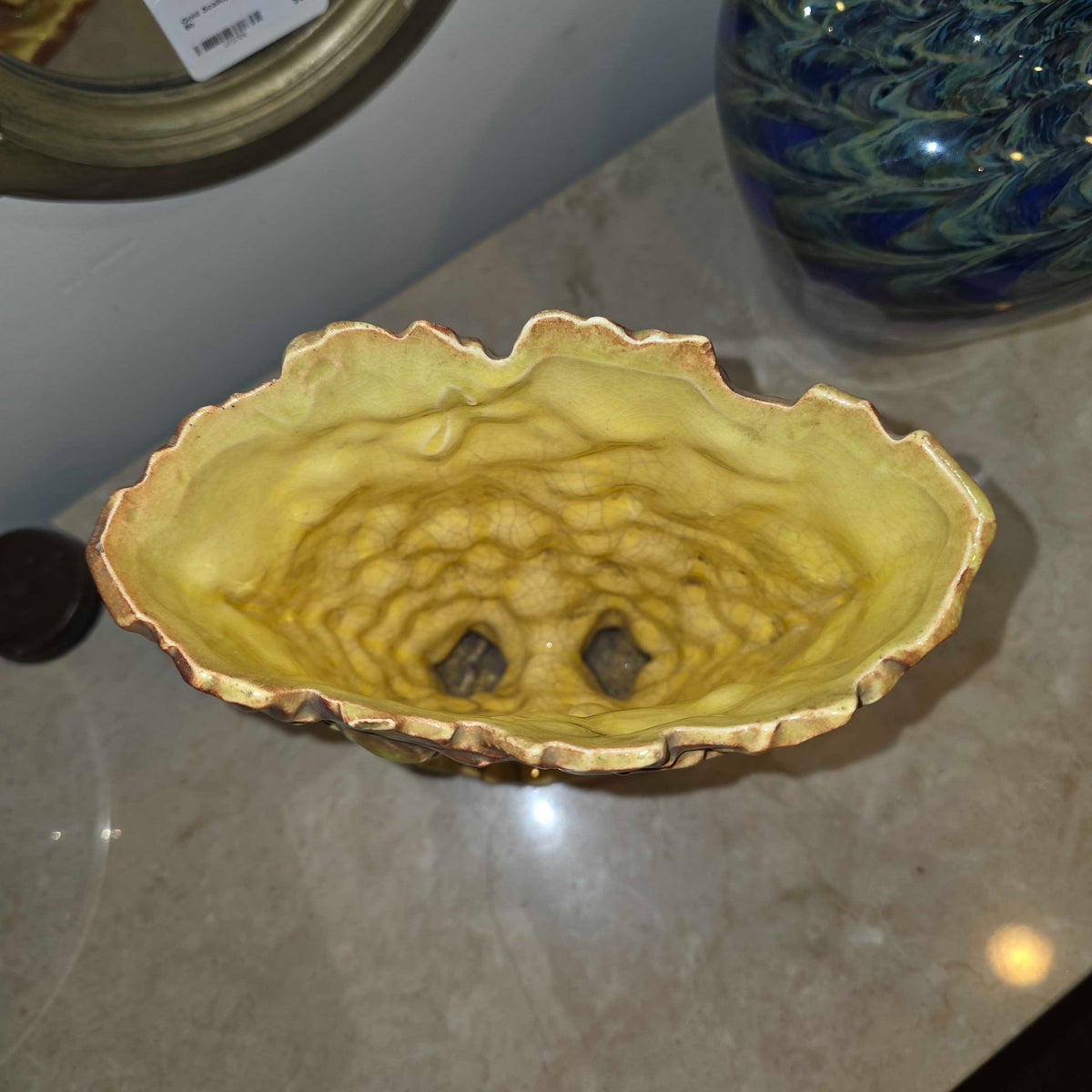 Vintage McCoy Pottery Yellow & Brown Grape Vines Vase
