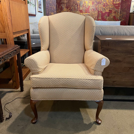 Victorian Style Red + Gold Patterned Arm Chair