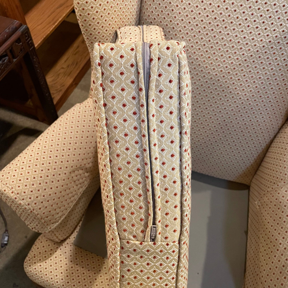 Victorian Style Red + Gold Patterned Arm Chair U ACCENT CHAIRS