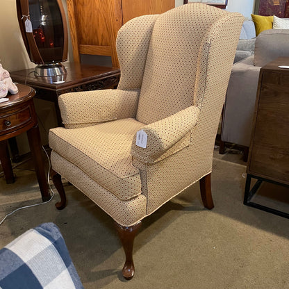 Victorian Style Red + Gold Patterned Arm Chair