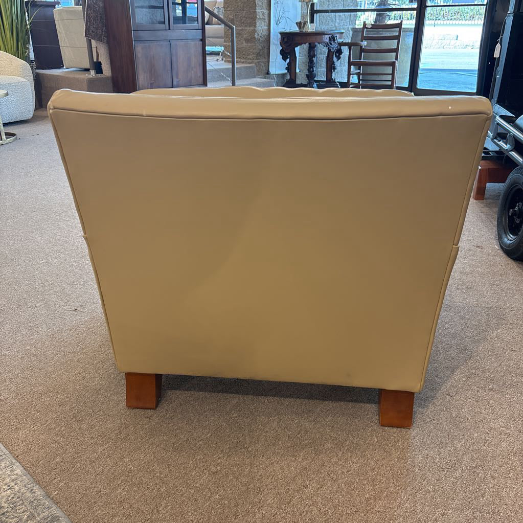Designer HBF Beige Real Leather Armchair
