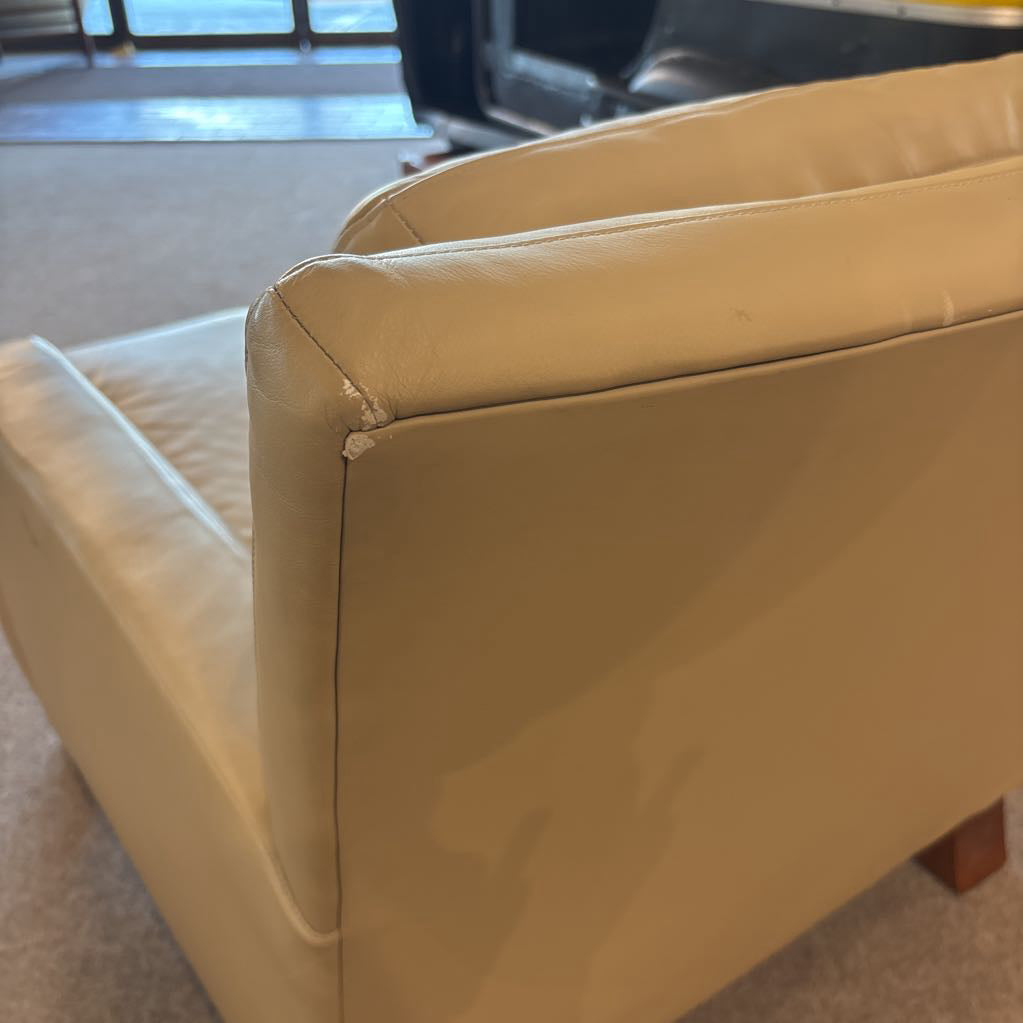 Designer HBF Beige Real Leather Armchair