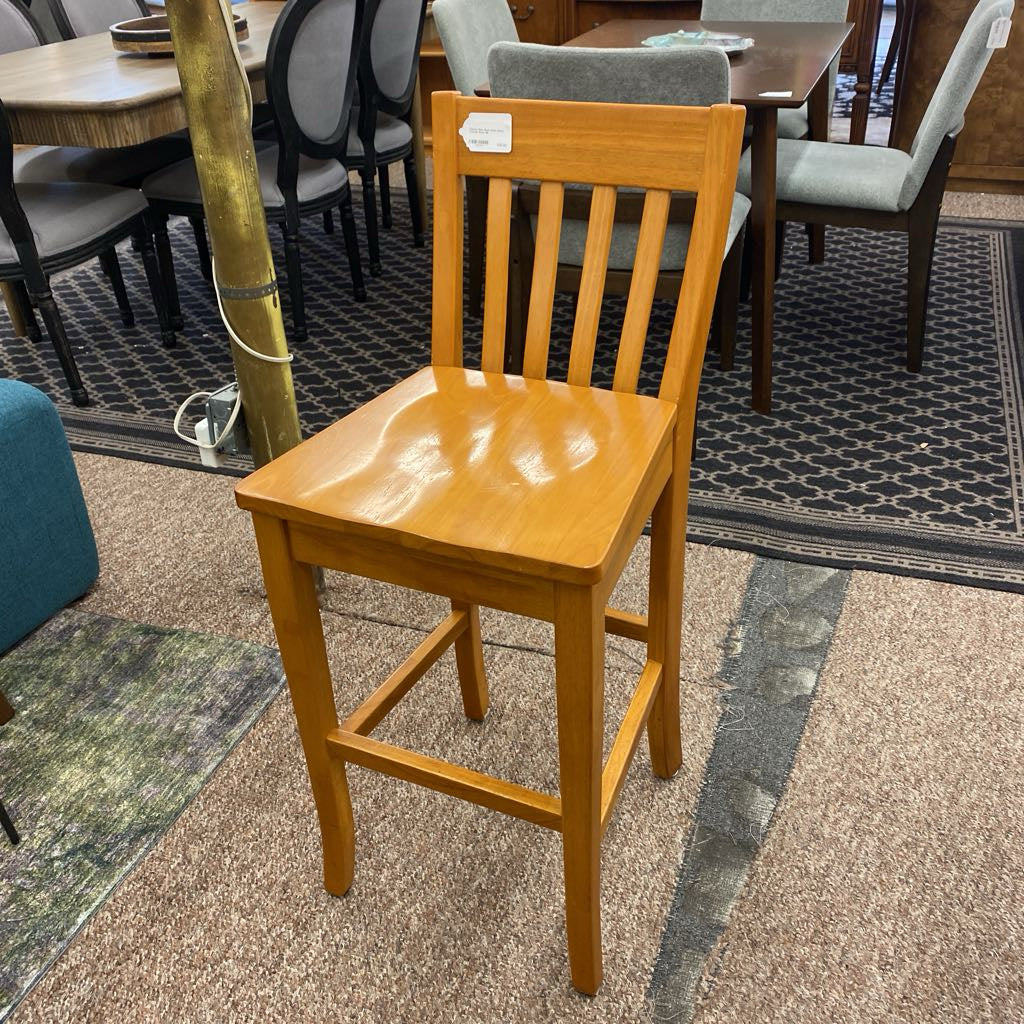 Classic Slate Back Solid Wood Counter Stool