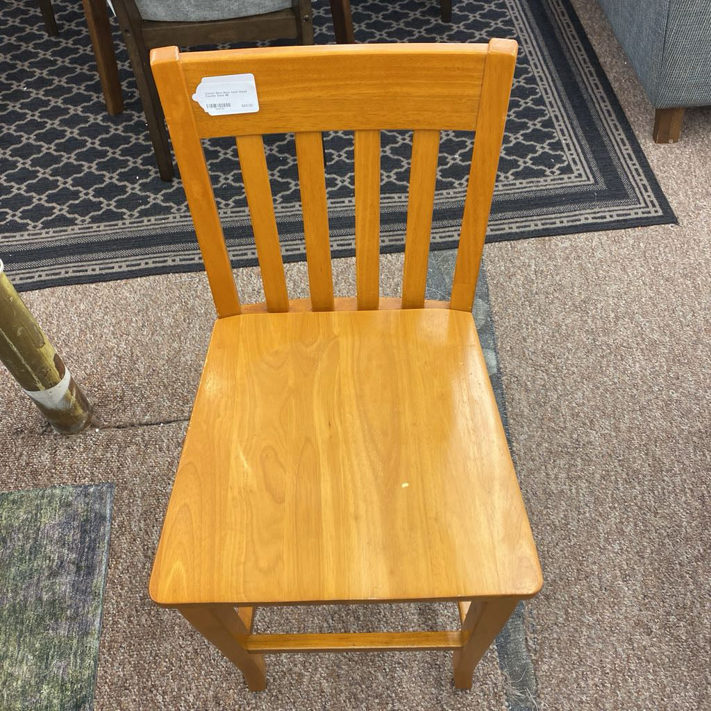 Classic Slate Back Solid Wood Counter Stool