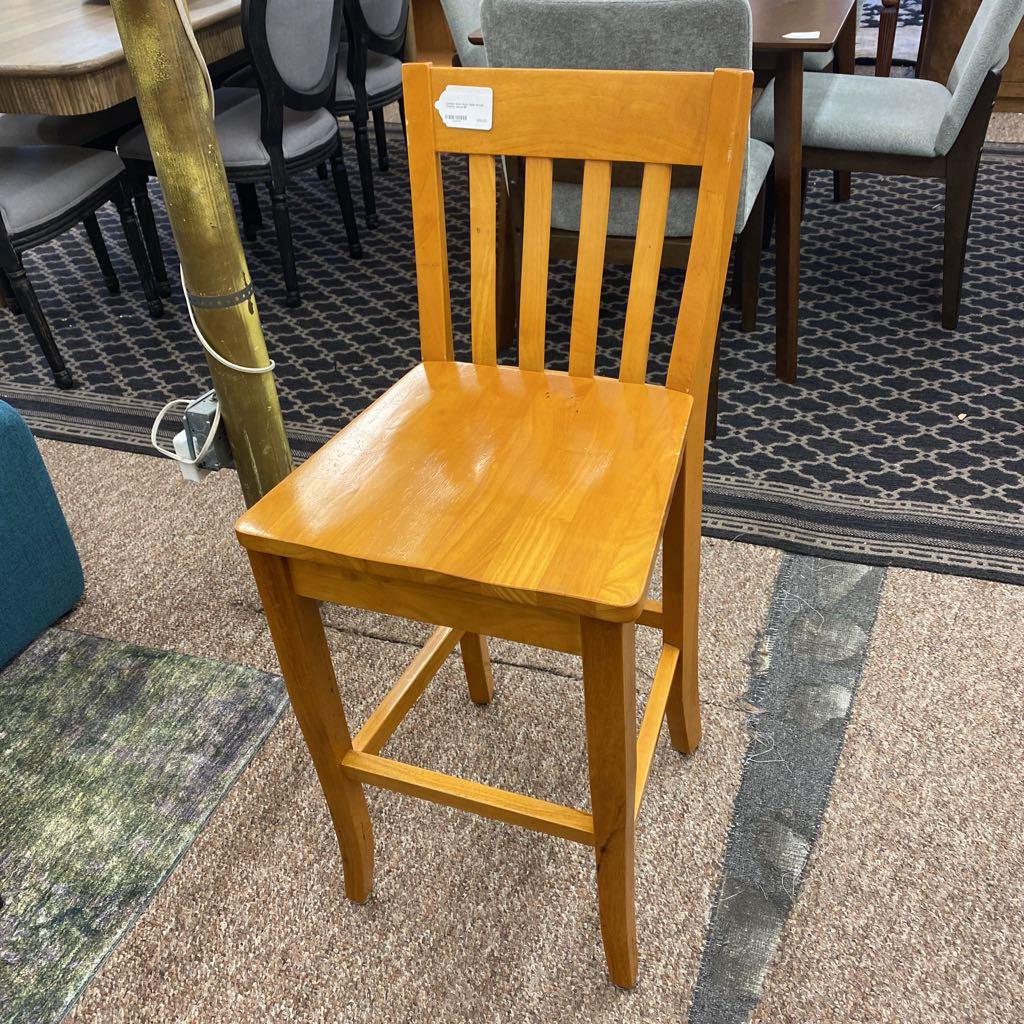 Classic Slate Back Solid Wood Counter Stool