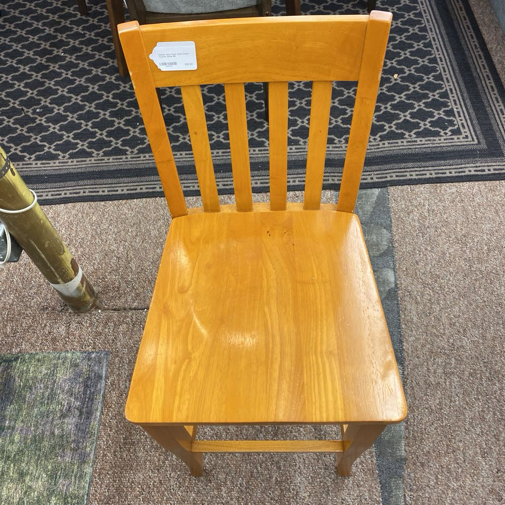 Classic Slate Back Solid Wood Counter Stool