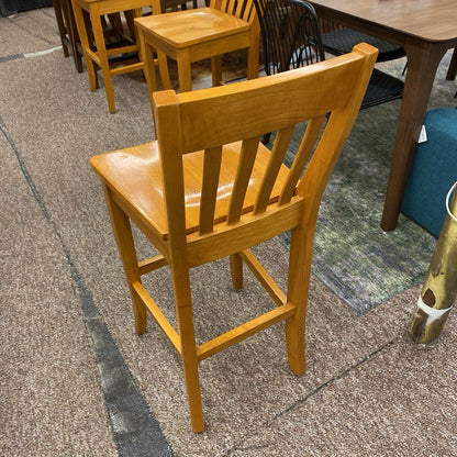 Classic Slate Back Solid Wood Counter Stool