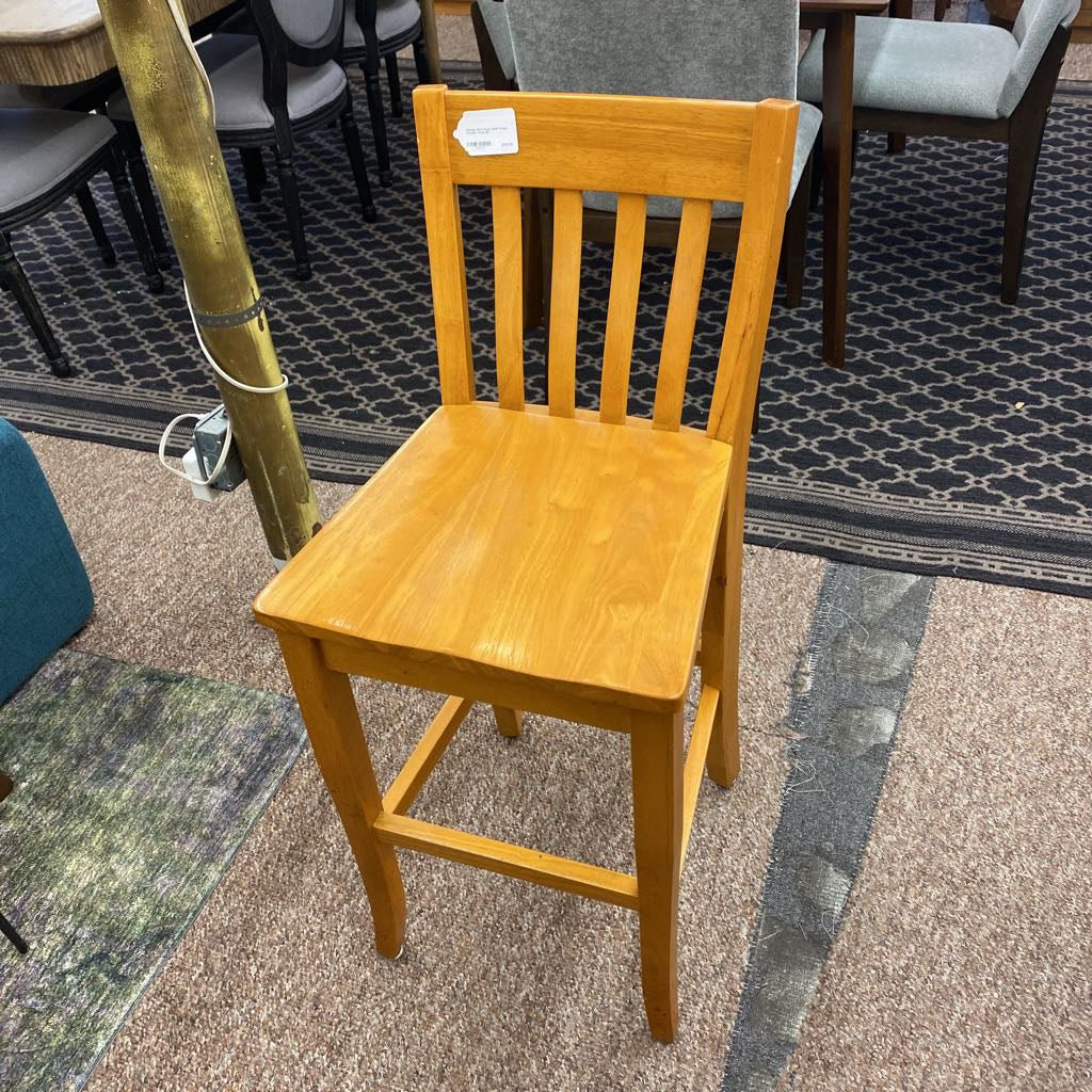 Classic Slate Back Solid Wood Counter Stool