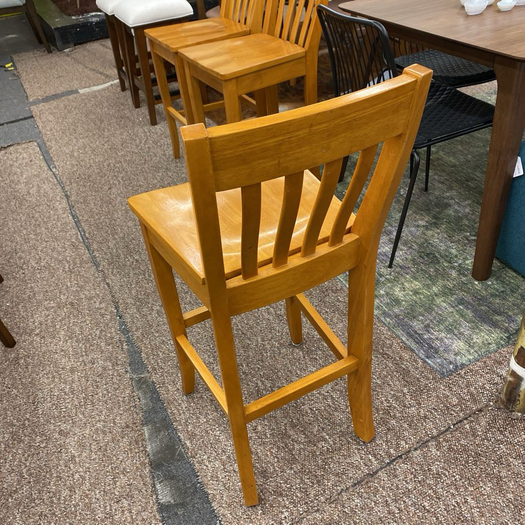 Classic Slate Back Solid Wood Counter Stool