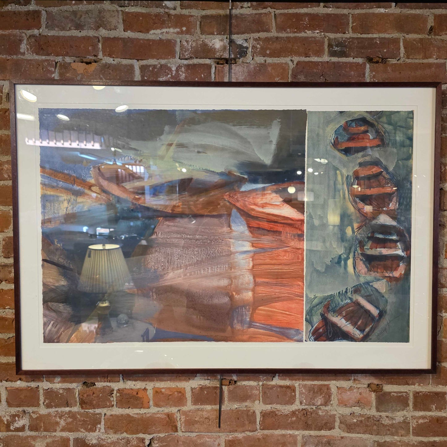Janelle Johnson "String of Boats" Monoprint