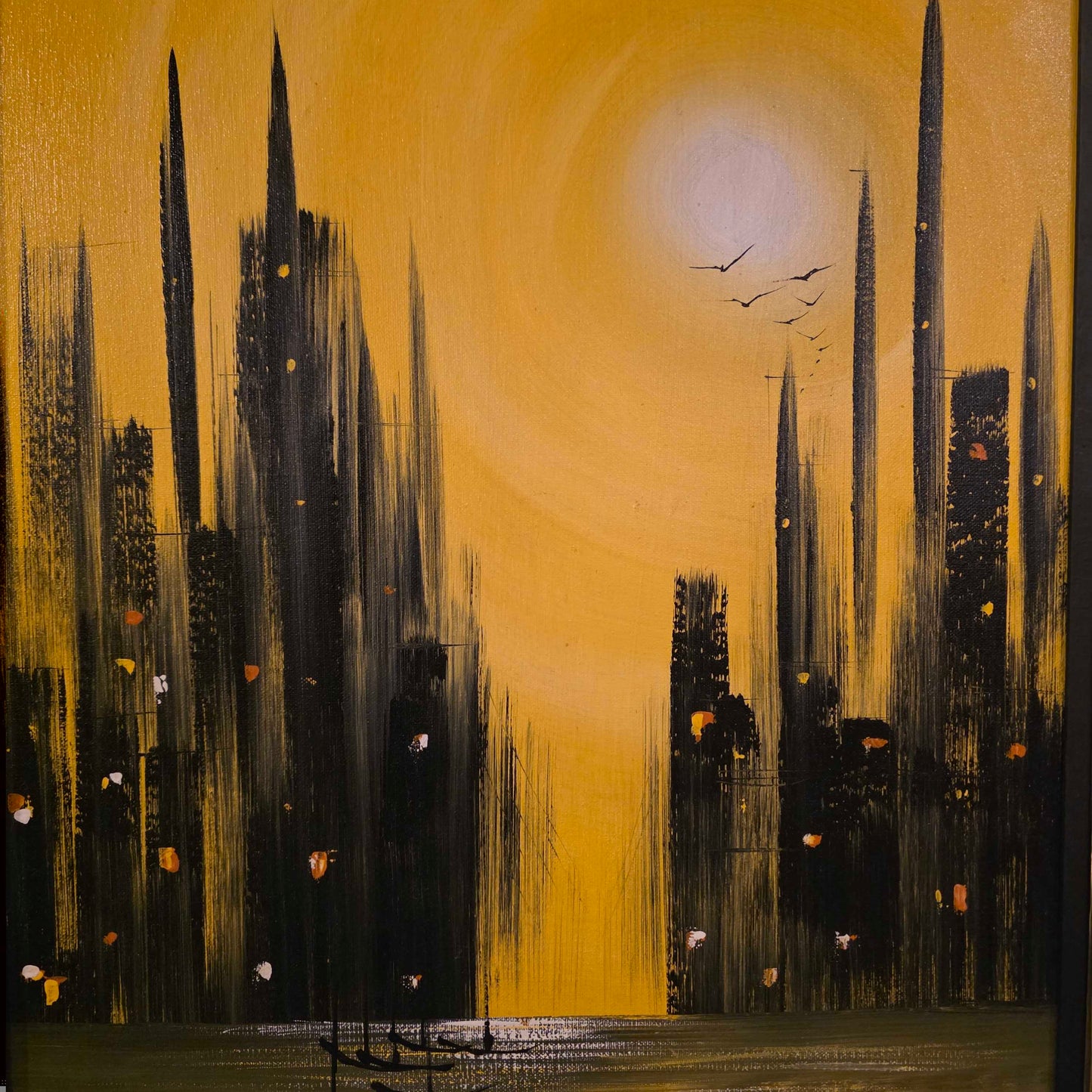 MC Golden Cityscape Art